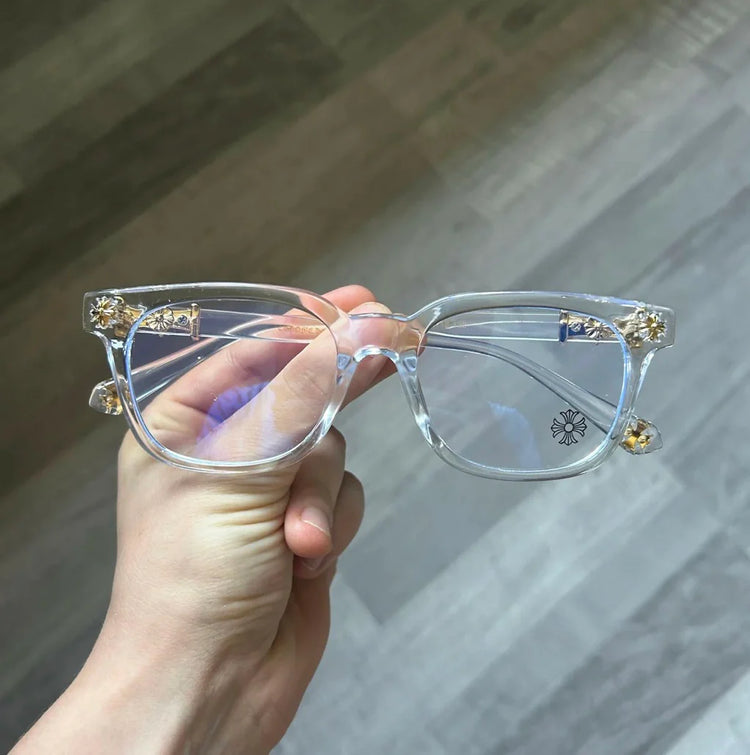 Chrome Hearts Cox Ucker Transparent Frames Clear & Gold